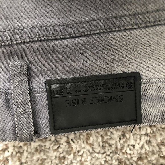 Smoke Rise Men's Black Fashion Distressed Rip Moto Denim Jean sz 40x32 - Picture 9 of 12